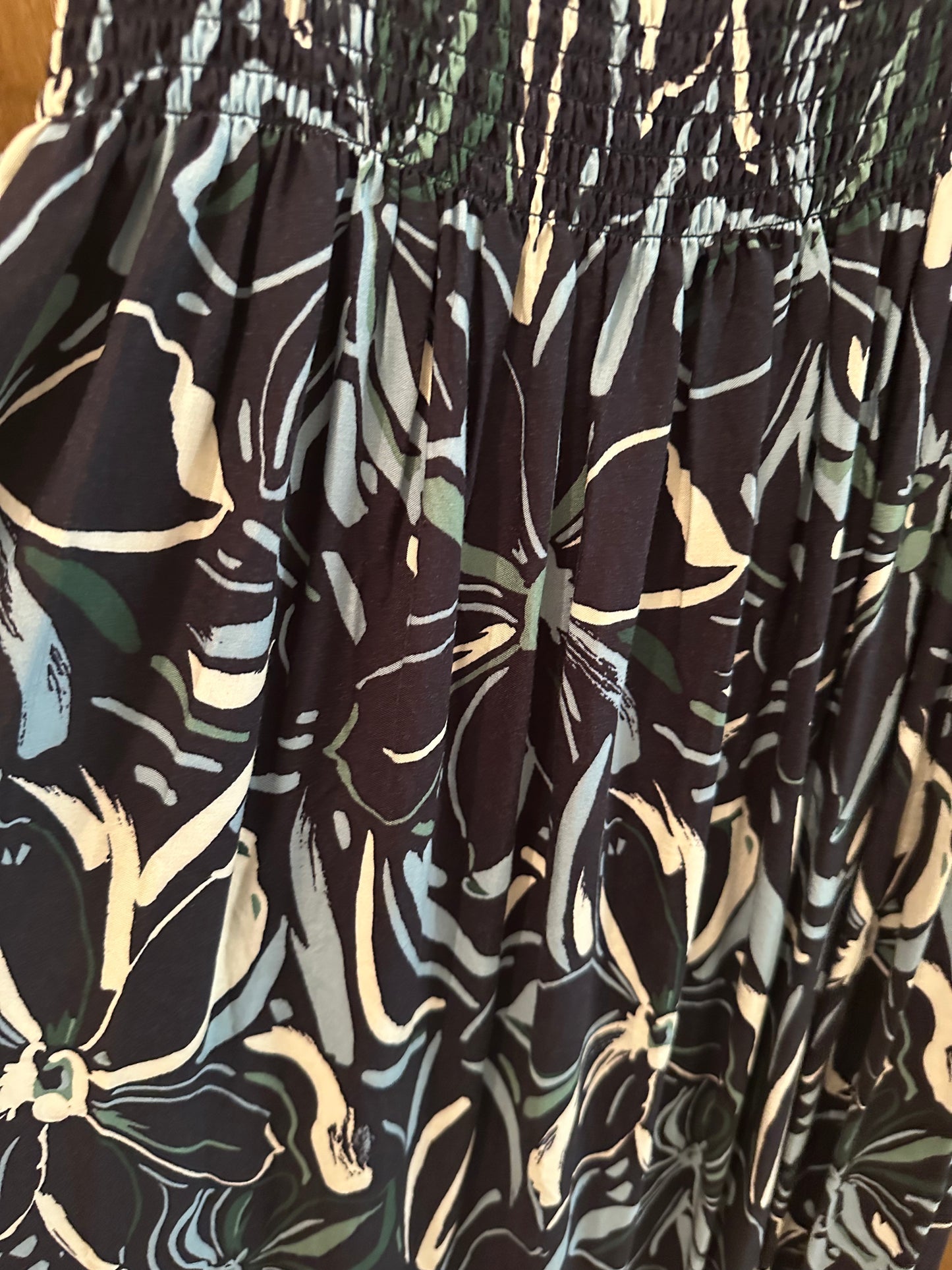 Blue, white & green Hawaiian like flowers