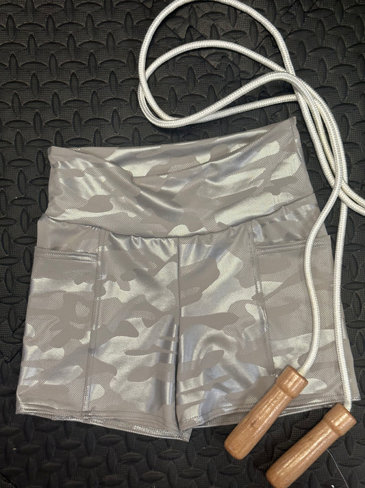 Athletic Silver Camo Shorts